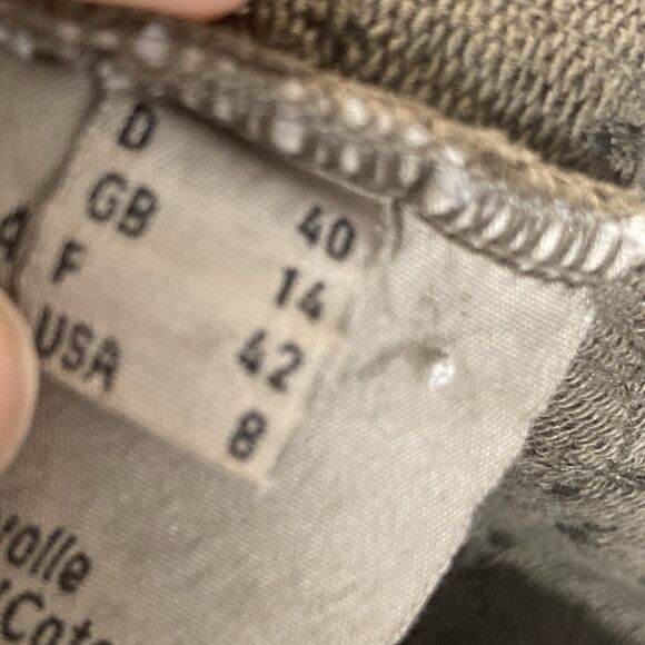 Oui Moments Jacket‎ Womens 8 Cotton Knit Blazer Olive Green Single Breasted - Picture 9 of 12